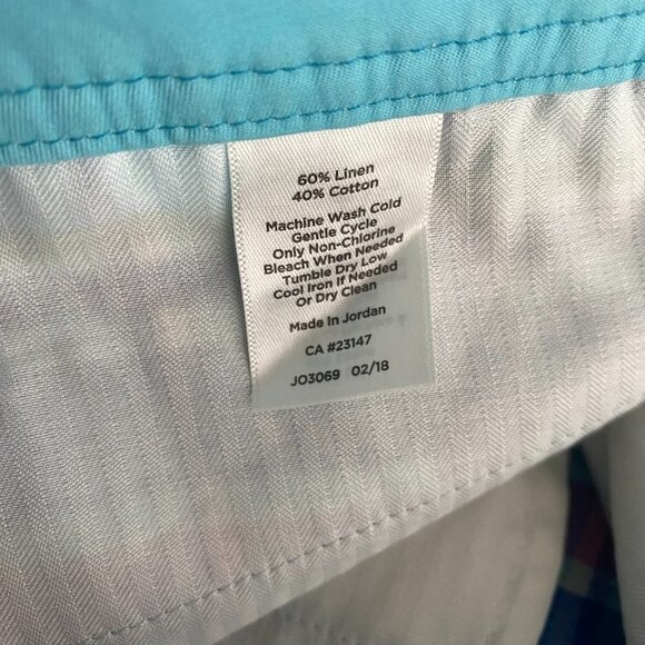 Talbots Perfect Shorts Women's Size 8 Linen Cotton‎ Plaid Multicolor NWT SS-1302 - Picture 8 of 9